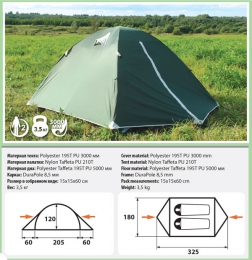 Двухместная палатка Comfortika Trekker 2 Plus