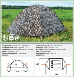 Двухместная палатка Comfortika Trekker 2 Plus M