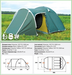 Четырехместная палатка Comfortika Trial 4 Plus